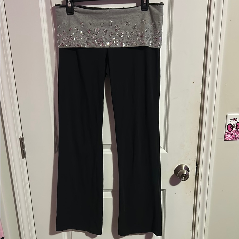 PINK vs fold over flare yoga pants